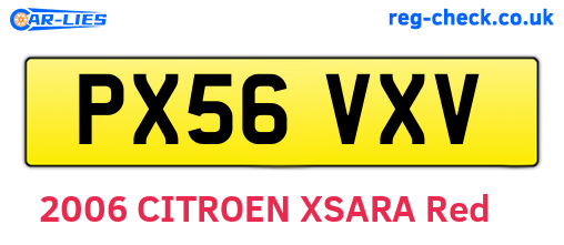 PX56VXV are the vehicle registration plates.