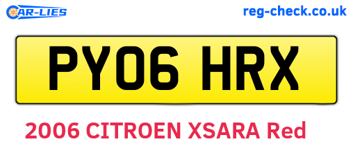 PY06HRX are the vehicle registration plates.
