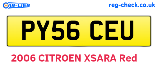 PY56CEU are the vehicle registration plates.