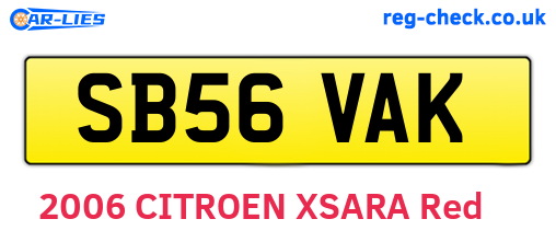SB56VAK are the vehicle registration plates.