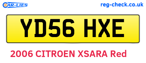 YD56HXE are the vehicle registration plates.