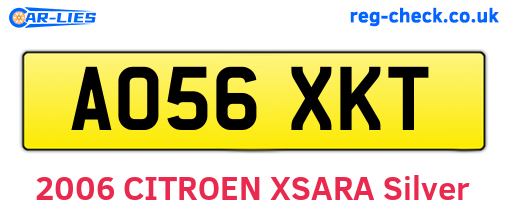AO56XKT are the vehicle registration plates.