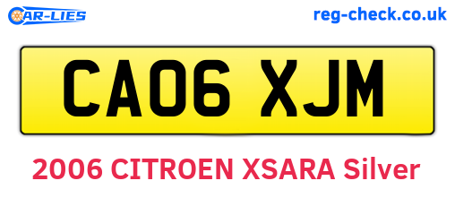CA06XJM are the vehicle registration plates.