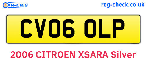 CV06OLP are the vehicle registration plates.