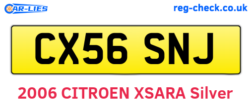CX56SNJ are the vehicle registration plates.