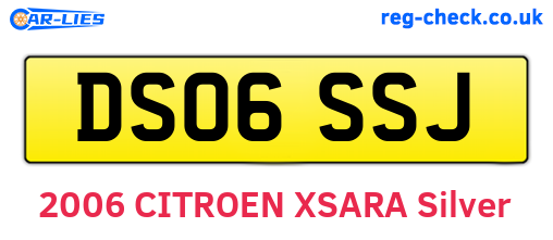 DS06SSJ are the vehicle registration plates.