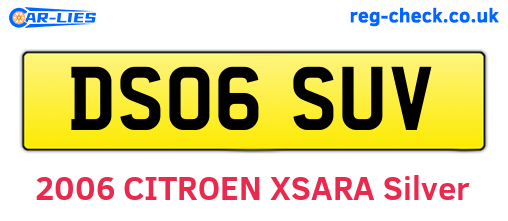 DS06SUV are the vehicle registration plates.