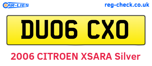DU06CXO are the vehicle registration plates.