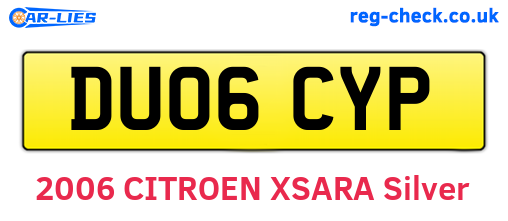 DU06CYP are the vehicle registration plates.
