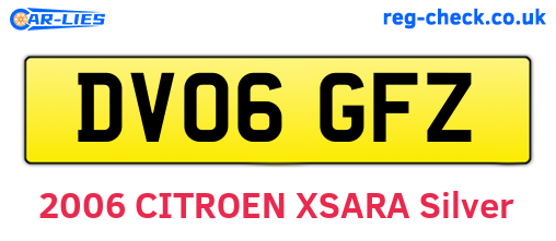 DV06GFZ are the vehicle registration plates.