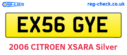 EX56GYE are the vehicle registration plates.