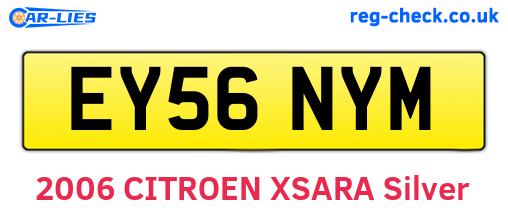 EY56NYM are the vehicle registration plates.