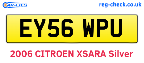 EY56WPU are the vehicle registration plates.