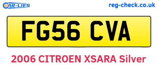 FG56CVA are the vehicle registration plates.