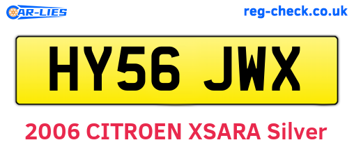HY56JWX are the vehicle registration plates.
