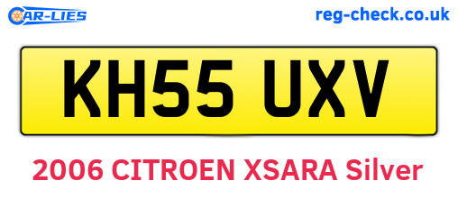 KH55UXV are the vehicle registration plates.