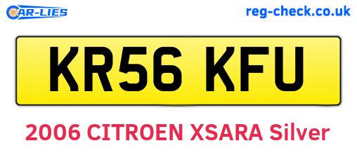 KR56KFU are the vehicle registration plates.