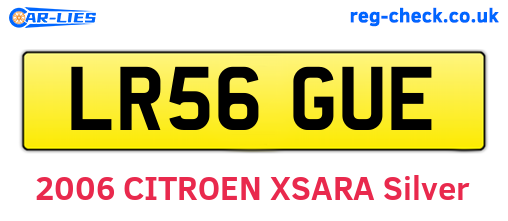 LR56GUE are the vehicle registration plates.