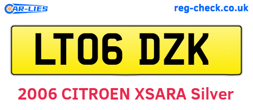 LT06DZK are the vehicle registration plates.