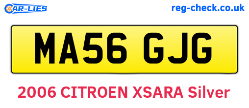 MA56GJG are the vehicle registration plates.