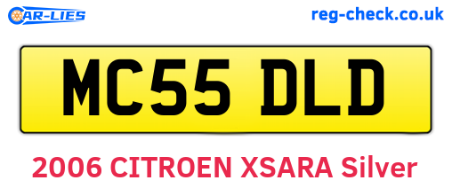 MC55DLD are the vehicle registration plates.