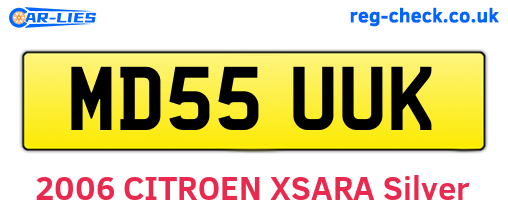 MD55UUK are the vehicle registration plates.