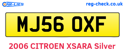 MJ56OXF are the vehicle registration plates.