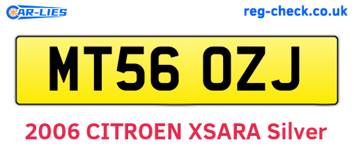 MT56OZJ are the vehicle registration plates.