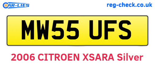 MW55UFS are the vehicle registration plates.