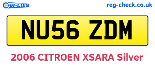 NU56ZDM are the vehicle registration plates.