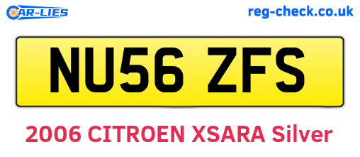 NU56ZFS are the vehicle registration plates.