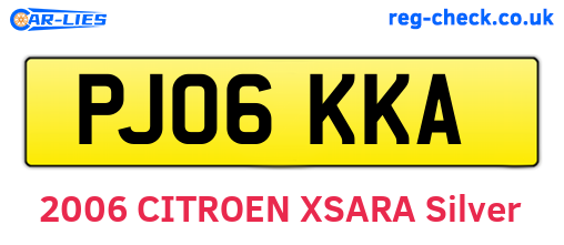 PJ06KKA are the vehicle registration plates.