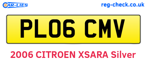 PL06CMV are the vehicle registration plates.