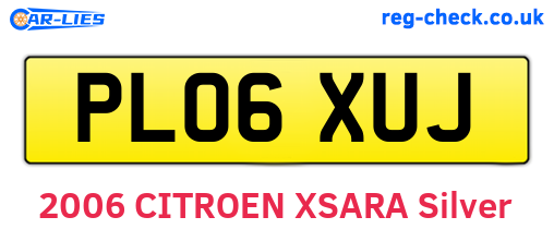 PL06XUJ are the vehicle registration plates.