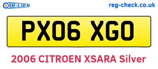 PX06XGO are the vehicle registration plates.