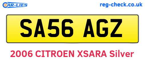 SA56AGZ are the vehicle registration plates.