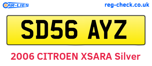 SD56AYZ are the vehicle registration plates.