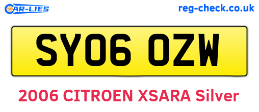 SY06OZW are the vehicle registration plates.
