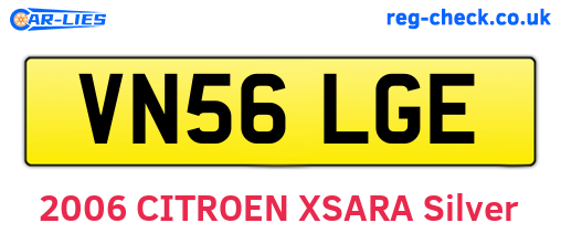 VN56LGE are the vehicle registration plates.