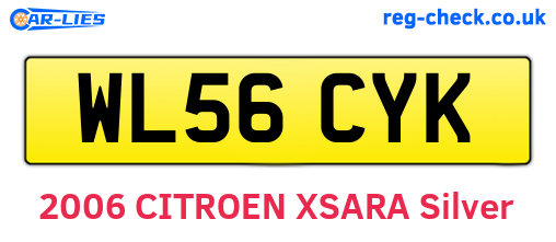WL56CYK are the vehicle registration plates.