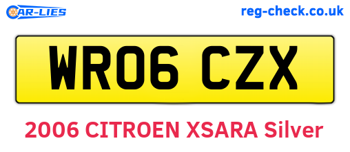 WR06CZX are the vehicle registration plates.