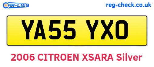 YA55YXO are the vehicle registration plates.