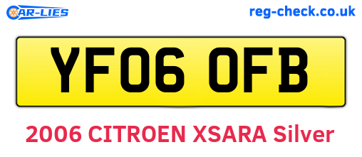 YF06OFB are the vehicle registration plates.