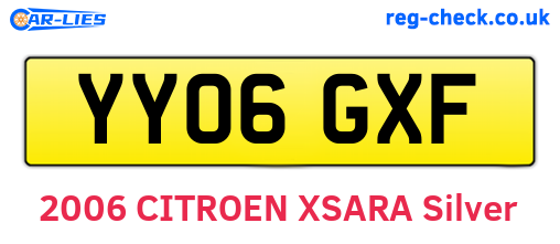 YY06GXF are the vehicle registration plates.
