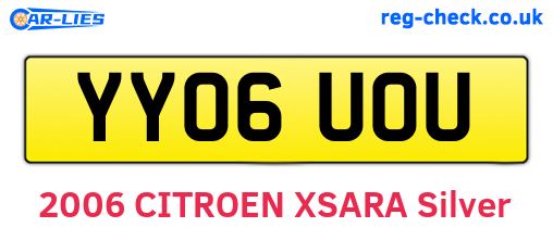 YY06UOU are the vehicle registration plates.