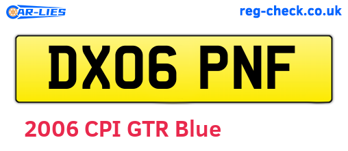 DX06PNF are the vehicle registration plates.