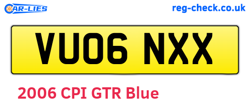 VU06NXX are the vehicle registration plates.