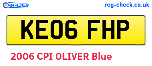 KE06FHP are the vehicle registration plates.
