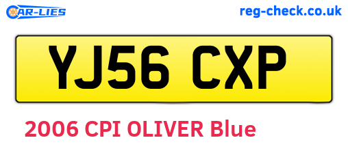 YJ56CXP are the vehicle registration plates.
