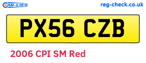 PX56CZB are the vehicle registration plates.